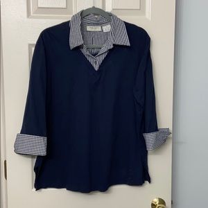 Navy Blue sweater blouse